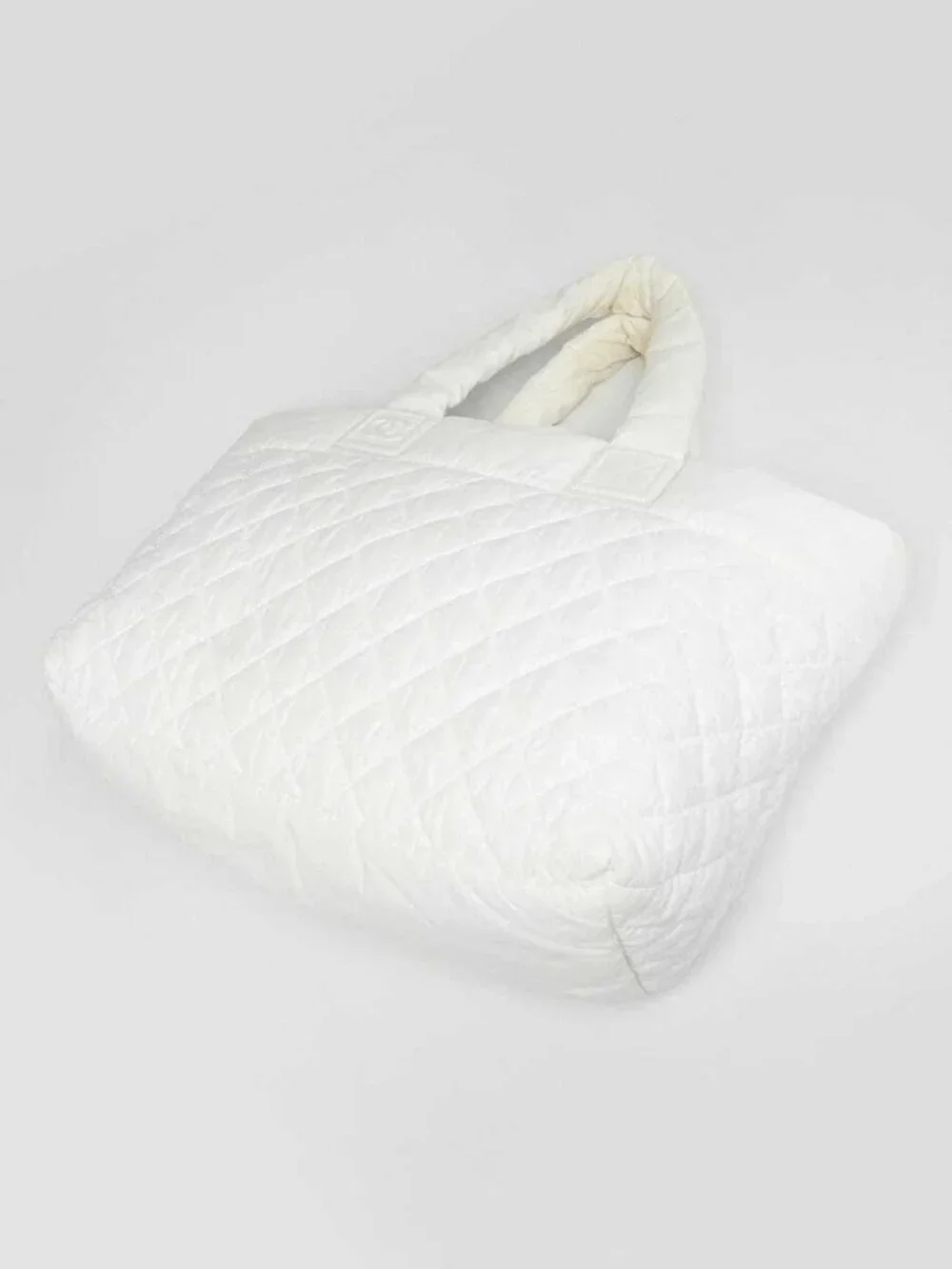 Chanel Dark White Quilted Nylon Coco Cocoon Tote Bag